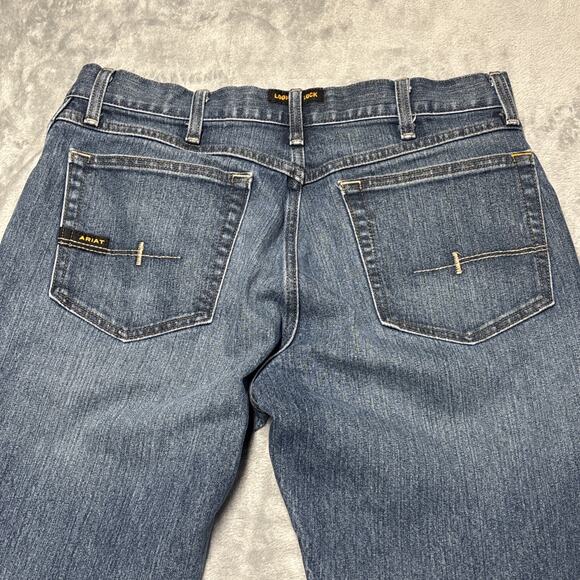 Ariat Jeans Mens 32x32 Blue Denim Rebar M4 Relaxed Boot Cut Denim Western Work - Picture 8 of 8